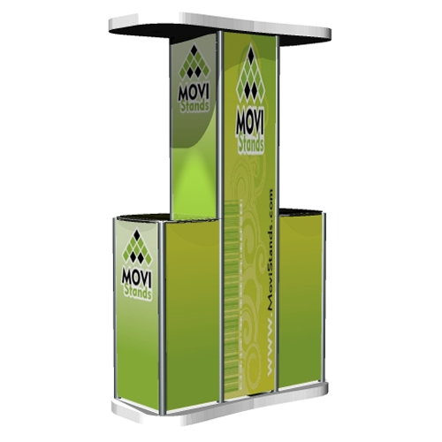 Stands portátiles, display publicitario, Mesa Counter Muggie Dual - Movistands - Stands fabricados en Bogotá, Colombia
